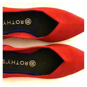 Rothys flats, pointed toe in red